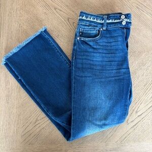 KanCan High Rise Curvy Double Button Bootcut Jean